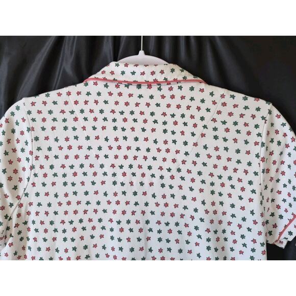 Roller Rabbit Womens White Green Pink Starry Night Polo Pajamas Medium - Picture 10 of 11
